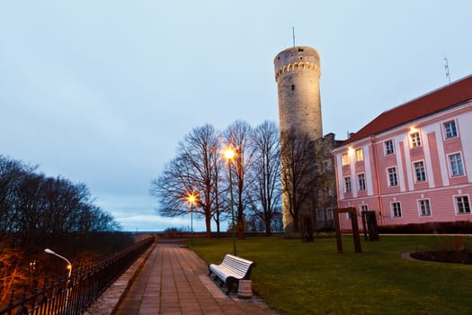 Morning at Long Herman Tower in Tallinn, Estonia