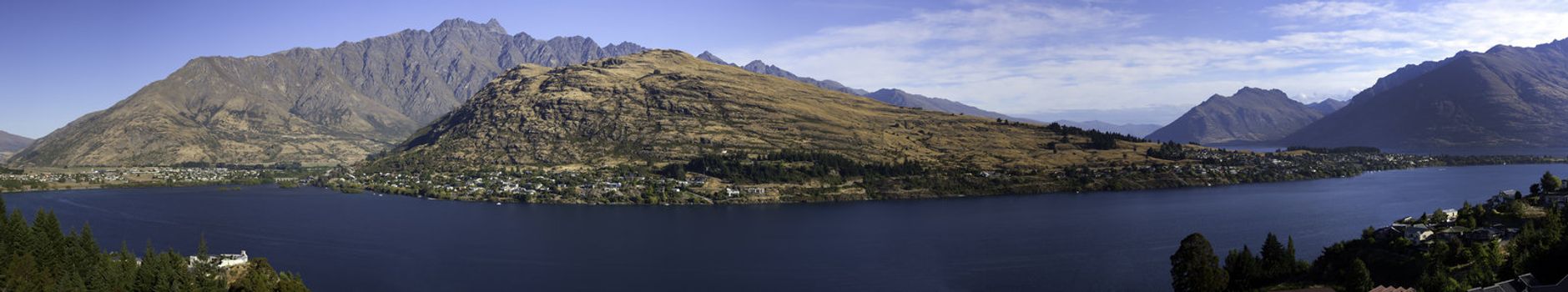 Panorama of Lake Wakatipu and the Remarkables, Queenstown, New Zealand