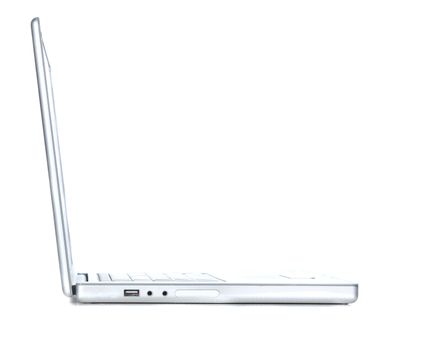 Profile view of a laptop isolated on white