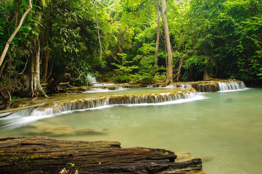 Waterfall in National Park , Kanchanaburi Province , Thailand.