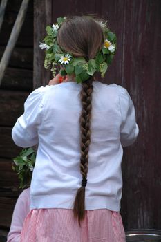 A girl with braided hair