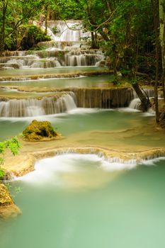 Waterfall in National Park , Kanchanaburi Province , Thailand.