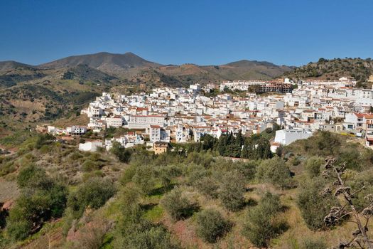 view from the mountain road to the town Almogia