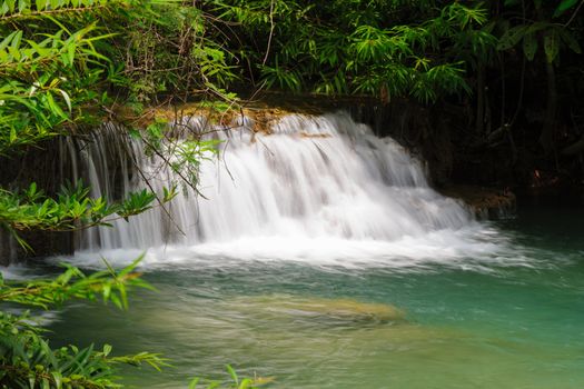 Waterfall in National Park , Kanchanaburi Province , Thailand.