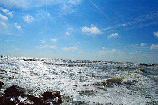 Seascape. Summer beach.