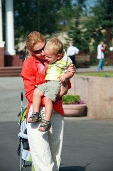 Mom and baby for a walk