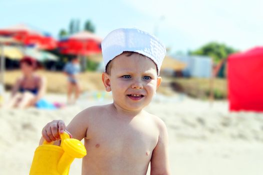 The kid at the beach