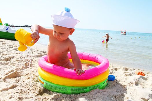 The kid at the beach