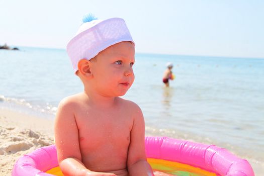 The kid at the beach