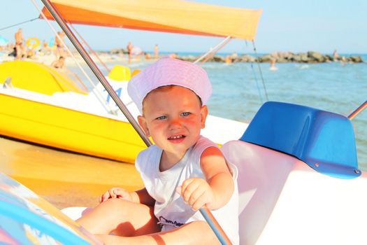 The kid at the beach