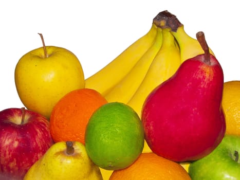 Fresh fruit on a white background