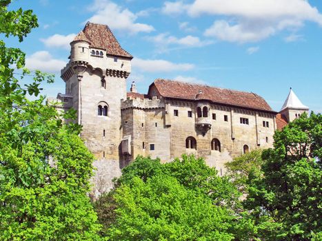 Castle Liechtenstein in Avstrii.Vensky forest. Vienna. Summer