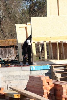 Construction of wooden house