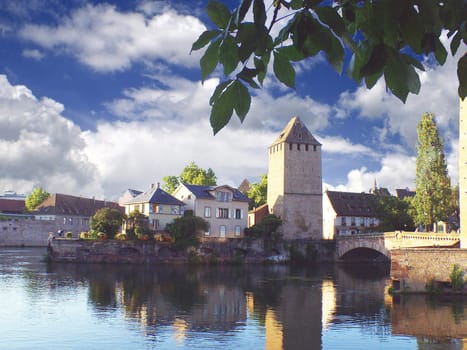 Old Strasbourg. Channels and Tower. France, Alsace