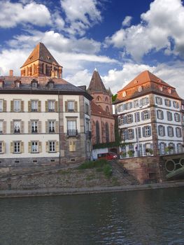Old Strasbourg. Channels and Tower. France, Alsace