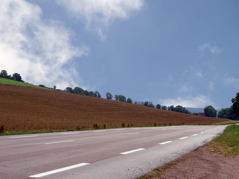 The road through the fields