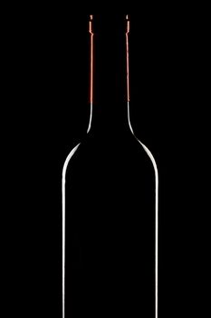 bottle of wine on a black background