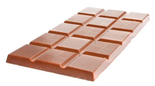 Bar chocolate on a white background.