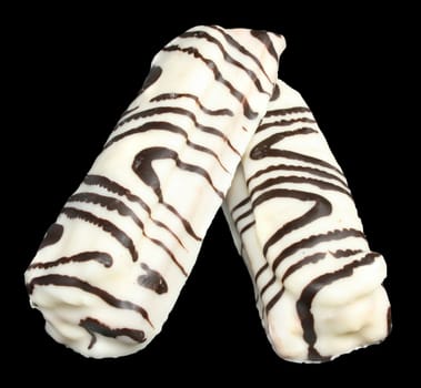 Cookies on a black background.
