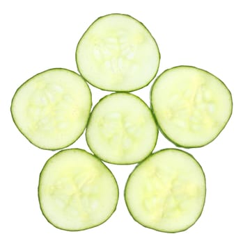 Fresh cucumber on a white background.