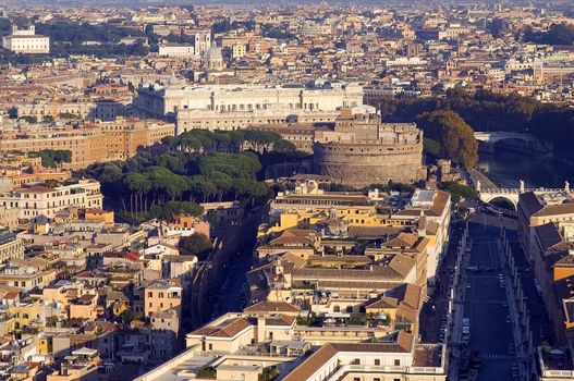 view from the castle Sant'Angelo in Rome,Italy