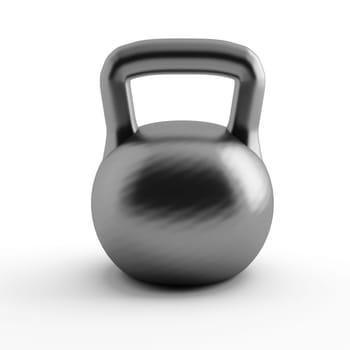 cast-iron weight for physical exercises on a white background