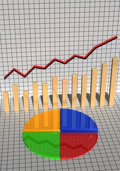 The schedule the histogram showing lifting and business blossoming