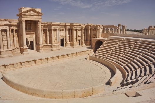 The second most noteworthy remain in Palmyra is the theater, today having 9 rows of seating, but most likely having up to 12 with the addition of wooden structures. It has been dated to the early 1st century AD.