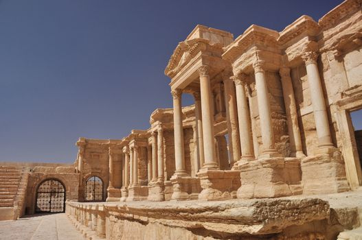 The second most noteworthy remain in Palmyra is the theater, today having 9 rows of seating, but most likely having up to 12 with the addition of wooden structures. It has been dated to the early 1st century AD.