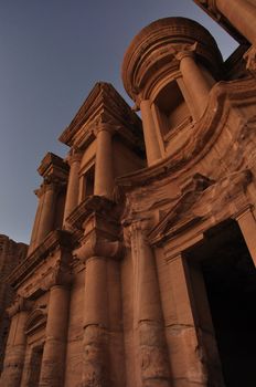 The Monastery, Petra's largest monument, dates from the 1st century BCE. It was dedicated to Obodas I and is believed to be the symposium of Obodas the god. This information is inscribed on the ruins of the Monastery (the name is the translation of the Arabic Ad-Deir).