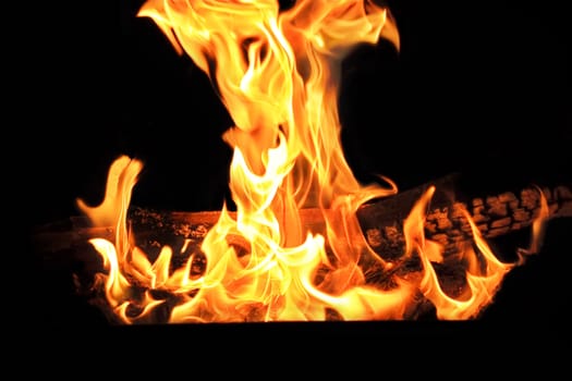 Image with red flame on the black background
