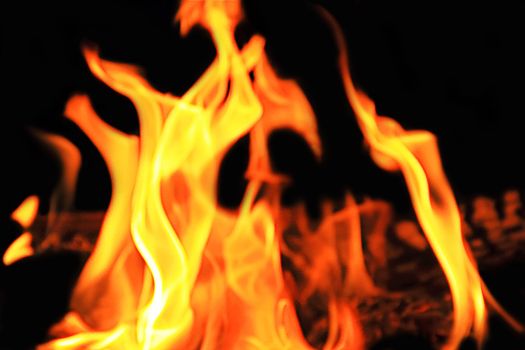 Image with red flame on the black background