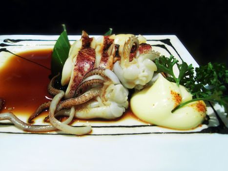 deep fried squid (ika teriyaki), Japanese food