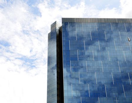 square pattern and the blue sky,  office  building 
