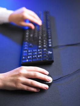 Business Secretary Typing on Computer Keyboard