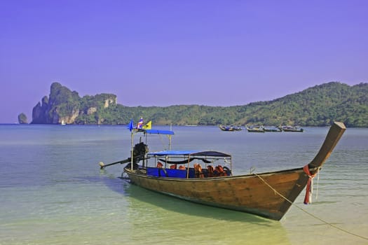 Longtail boat at the beach, Phi Phi Don island, Thailand