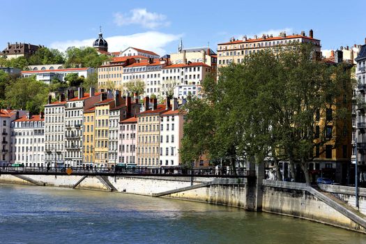 series of colorful buildings in the city of Lyon