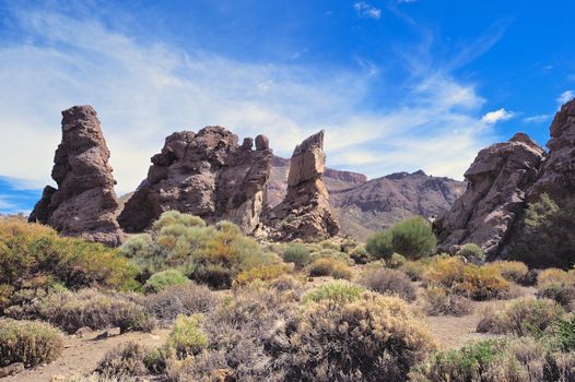 Mountain landscape of Teide National Park. Tenerife, Canary Islands