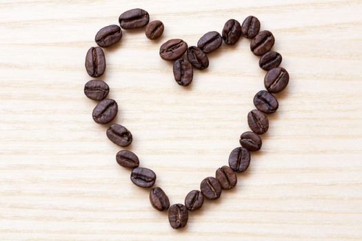 Coffee beans heart