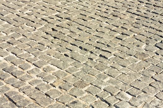 walk way surface of concrete blocks
