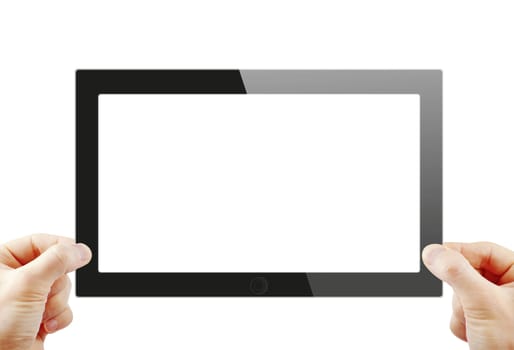 Black generic tablet pc, 3d render.