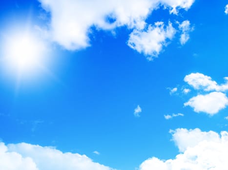 blue sky background with tiny clouds