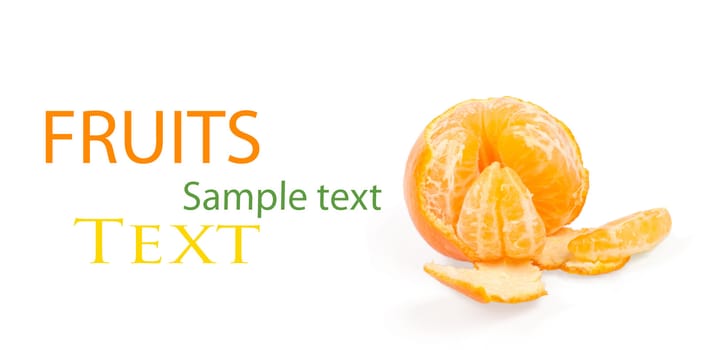 Fresh tangerine isolated on white