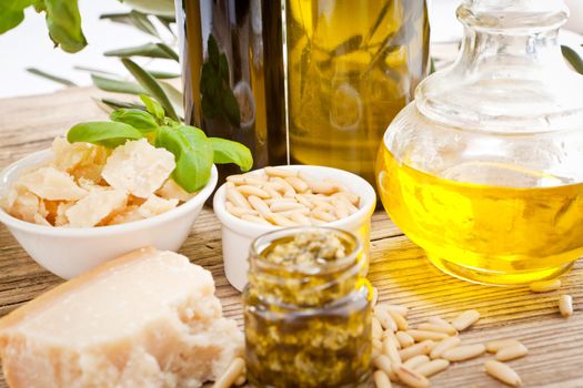 tatsty geen olives parmesan and olive oil ingredients vegetarian food