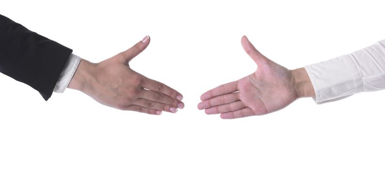 Hand Ready For Handshaking isolated on white background