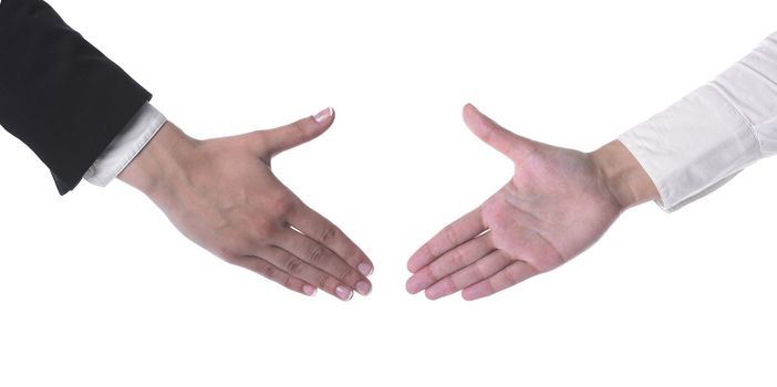 Hand Ready For Handshaking isolated on white background