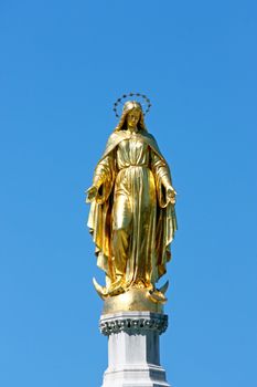 Statue of the Blessed Virgin Mary near cathedral in Zagreb, Croatia