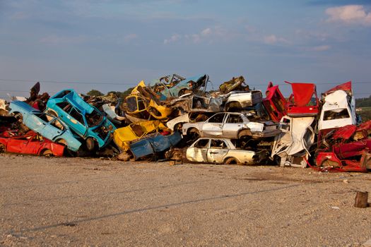 Old Junk Cars On Junkyard