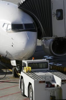 Aircraft at the aerobridge