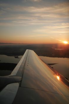 View from an aircraft window
 Sunset